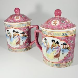 Tea cup set (2pc) with lids